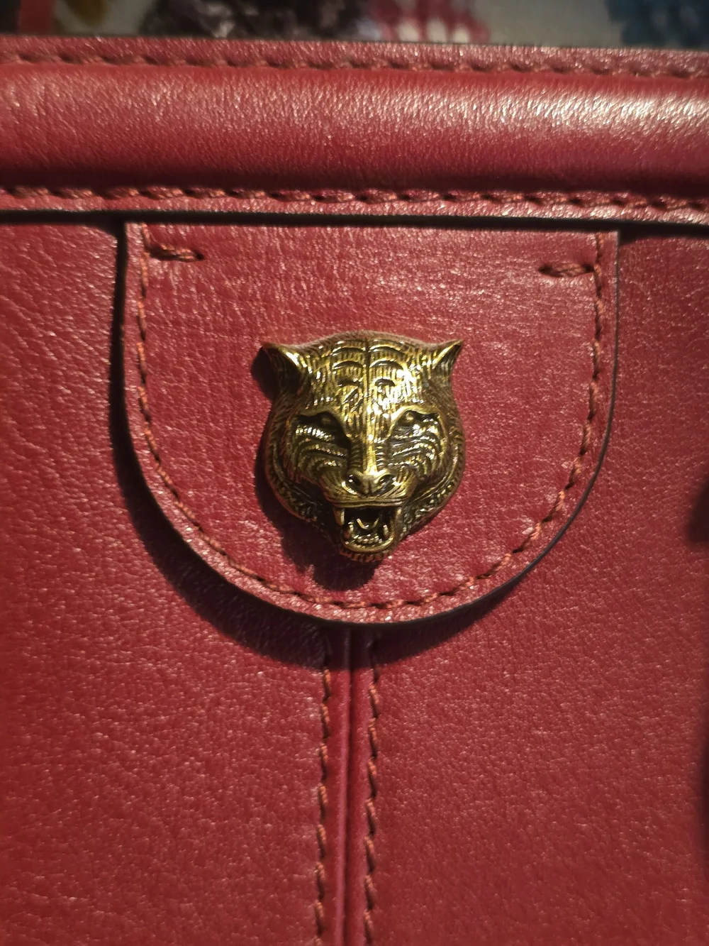 Gucci Re(Belle) Medium Wine Leather Top-Handle Satchel with Gold GG